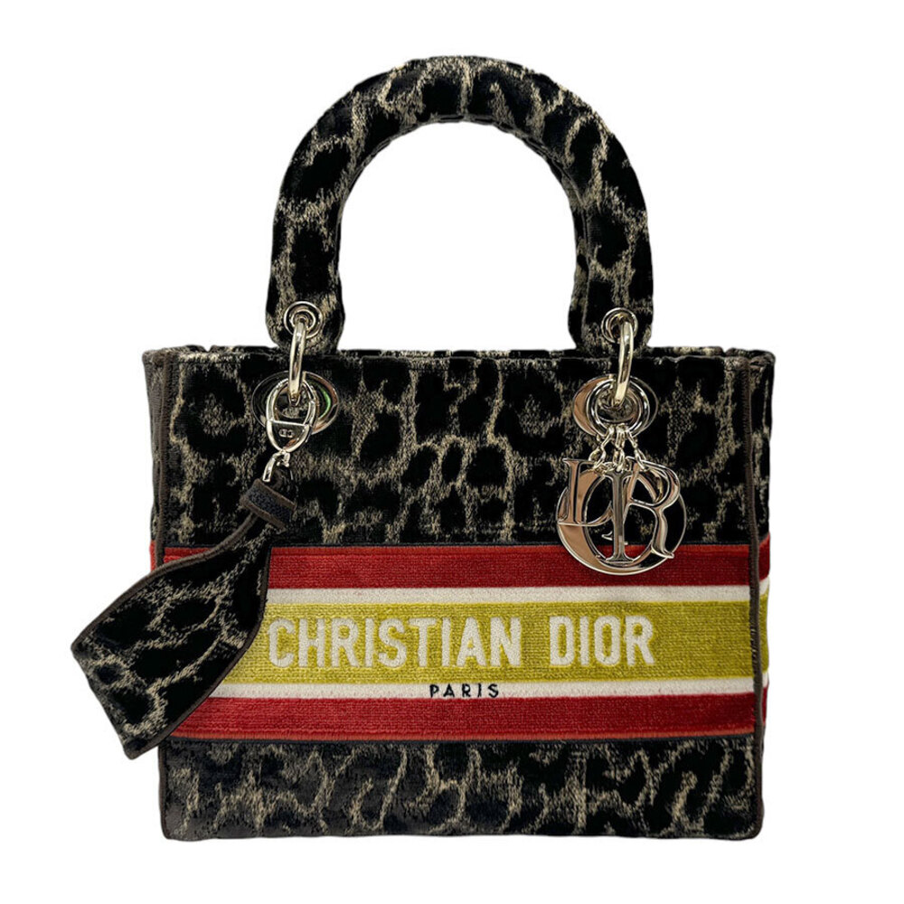 Christian Dior Lady D Lite velvet 2way Shoulder Bag brown